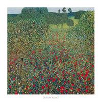 Gustav Klimt - Campo di papaveri Kunstdruk 70x70cm