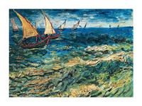 Vincent Van Gogh - Seascape at Saintes-Maries Kunstdruk 80x60cm