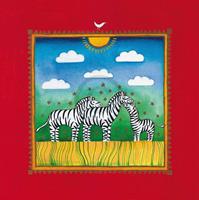 PGM Linda Edwards - Three little zebras Kunstdruk 40x40cm