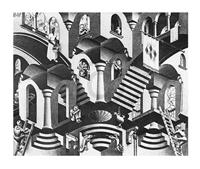 M. C. Escher - Konkav und Konvexe Kunstdruk 65x55cm