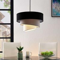 Lindby Coria hanglamp, zwart en grijs