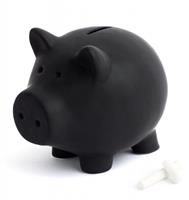 Balvi spaarpot Oink Bank 18,5 x 20 cm keramiek zwart