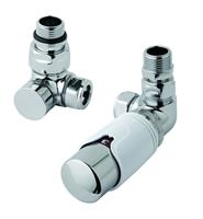 eastbrook Valve radiator aansluitset haaks met thermostaat chroom/wit