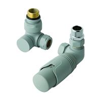 eastbrook Valve radiator aansluitset haaks met thermostaat grijs mat