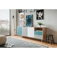 Finori - Kommode Beistellkommode Lowboard Stauraumkommode 002815 CUBA 56 Eiche S