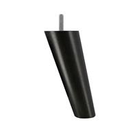 Furniture Legs Europe Zwarte kegelvormige houten meubelpoot 12,5 cm (M8)