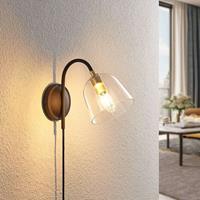 Lucande Anjita wandlamp, glazen kap