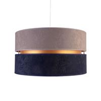 DUOLLA Hanglamp Duo, marineblauw/beige/goud