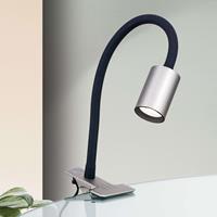 Orion LED klemlamp Kurt nikkel-mat