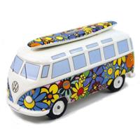 VW T1 Bulli Bus Spardose mit Surfbrett (1:18) bunt