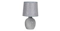 Clayre & Eef TAFELLAMP | Ø 15*26 CM E14/MAX 1*40W | GRIJS | KERAMIEK | ROND |  | 6LMC0014