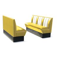 Bel Air Dinerbank Single Booth HW-150 Geel -  Dinerbank Single Booth HW-150 Geel