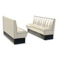 Bel Air Dinerbank Single Booth HW-150 Off White Black