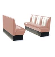 Bel Air Dinerbank Single Booth HW-150 Dusty Rose -  Dinerbank Single Booth HW-150 Dusty Rose