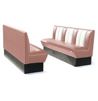 Bel Air Dinerbank Single Booth HW-180 Dusty Rose -  Dinerbank Single Booth HW-180 Dusty Rose