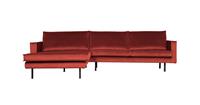 BePureHome Rodeo Chaise Longue Links Velvet Chestnut