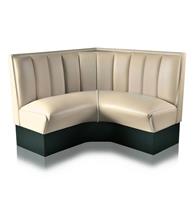 Bel Air Dinerbank Quarter Circle Booth HW-120-120 Off White -  Dinerbank Quarter Circle Booth HW-120-120 Off White