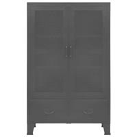 vidaXL Büroschrank mit Maschengittertüren Industriell 75×40×120 cm Stahl Schwarz