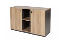 Schaffenburg ZENO tweedeurskast met open vak en legbord 80x45x75cm licht noten/ antraciet