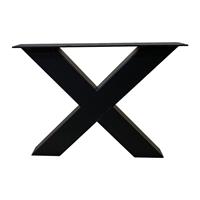 Furniture Legs Europe Set zwarte X tafelpoten 40 cm met stelvoeten (koker 8 x 8)