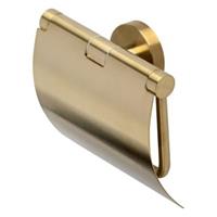 Geesa Nemox Brushed Gold Wc-rolhouder met klep Geborsteld Goud 916508-07