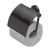 Geesa Nemox Brushed Black Metal Wc-rolhouder met klep Gunmetal 916508-09