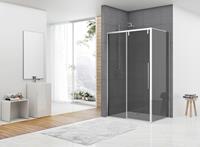 vanrijn van Rijn ST06 douchecabine met 140cm softclose deur en rookglas chroom 140x90cm