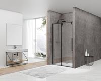 vanrijn van Rijn ST06 douchecabine met 140cm softclose deur en helder glas matzwart 140x100cm