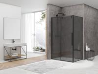 vanrijn van Rijn ST06 douchecabine met 120cm softclose deur en rookglas matzwart 120x90cm
