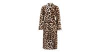 Zo! Home Flanel Fleece Badjas Leopard - brown - M