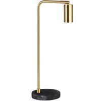 Groenovatie Marmeren Tafellamp, Metaal, E27 Fitting, ⌀15x28cm, Messing / Zwart