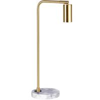 Groenovatie Marmeren Tafellamp, Metaal, E27 Fitting, ⌀15x28cm, Messing / Wit