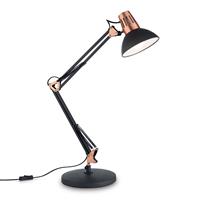 Ideallux Tafellamp Wally met scharnierarm, zwart / koper