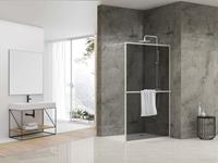 vanrijn van Rijn ST04 inloopdouche met handdoekhouder wit rookglas 90x200cm