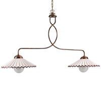 ONLI Hanglamp Rosina 2-lamps lichtroze/brons