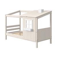 Flexa Classic Kinderbett aus Holz (90x200cm) mit halbem Baumhaus-Aufsatz in weiß
