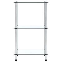 vidaXL Kastje 3-laags 40x40x67 cm gehard glas transparant