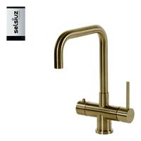 selsiuz Inox kokend water kraan met titanium single boiler en U-uitloopkraan gold