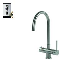selsiuz Inox kokend water kraan met titanium combi extra boiler en C-uitloopkraan inox