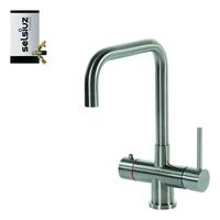 selsiuz Inox kokend water kraan met titanium combi extra boiler en U-uitloopkraan inox