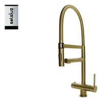 selsiuz Inox XL kokend water kraan met titanium single boiler gold
