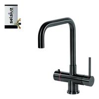 selsiuz Inox kokend water kraan met titanium combi extra boiler en U-uitloopkraan gunmetal