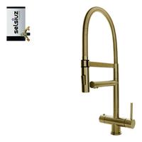 selsiuz Inox XL kokend water kraan met titanium combi extra boiler gold