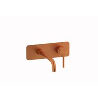 Plieger Roma 2-gats wandkraan met lange uitloop geborsteld koper ID206 BRUSHED COPPER