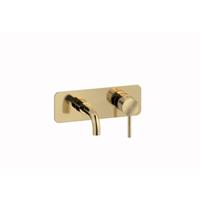 Plieger Roma 2-gats toilet wandkraan met korte uitloop goud ID208R GOLD