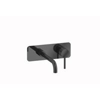 Plieger Roma 2-gats wandkraan met lange uitloop zwart chroom ID206 BLACK CHROME