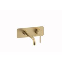 Plieger Roma 2-gats wandkraan met lange uitloop geborsteld goud ID206 BRUSHED GOLD