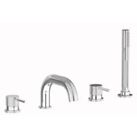 Roma afbouwdeel v. 4-gats badrandkraan m. uitloop en handdouche chroom ID396 CHROME