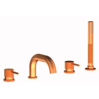 Plieger Roma afbouwdeel v. 4-gats badrandkraan m. uitloop en handdouche geborsteld koper ID396 BRUSHED COPPER