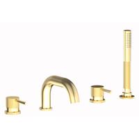 Plieger Roma afbouwdeel v. 4-gats badrandkraan m. uitloop en handdouche geborsteld goud ID396 BRUSHED GOLD